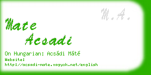 mate acsadi business card