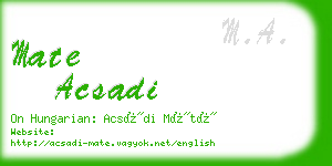 mate acsadi business card